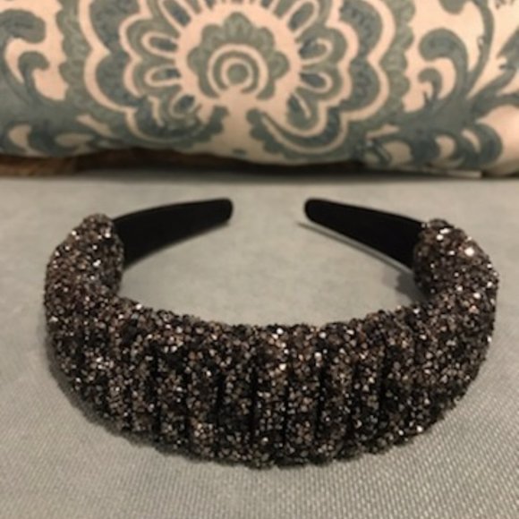 LANE BRYANT NWOT Embellished Statement Headband in Hematite Gray Black - Picture 6 of 12